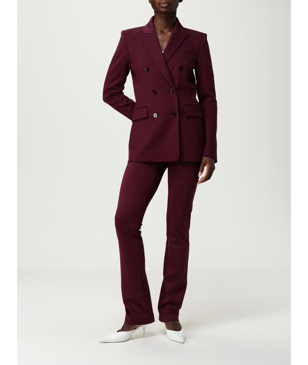 PATRIZIA PEPE Бордовый вискозный жакет/пиджак, фото 3