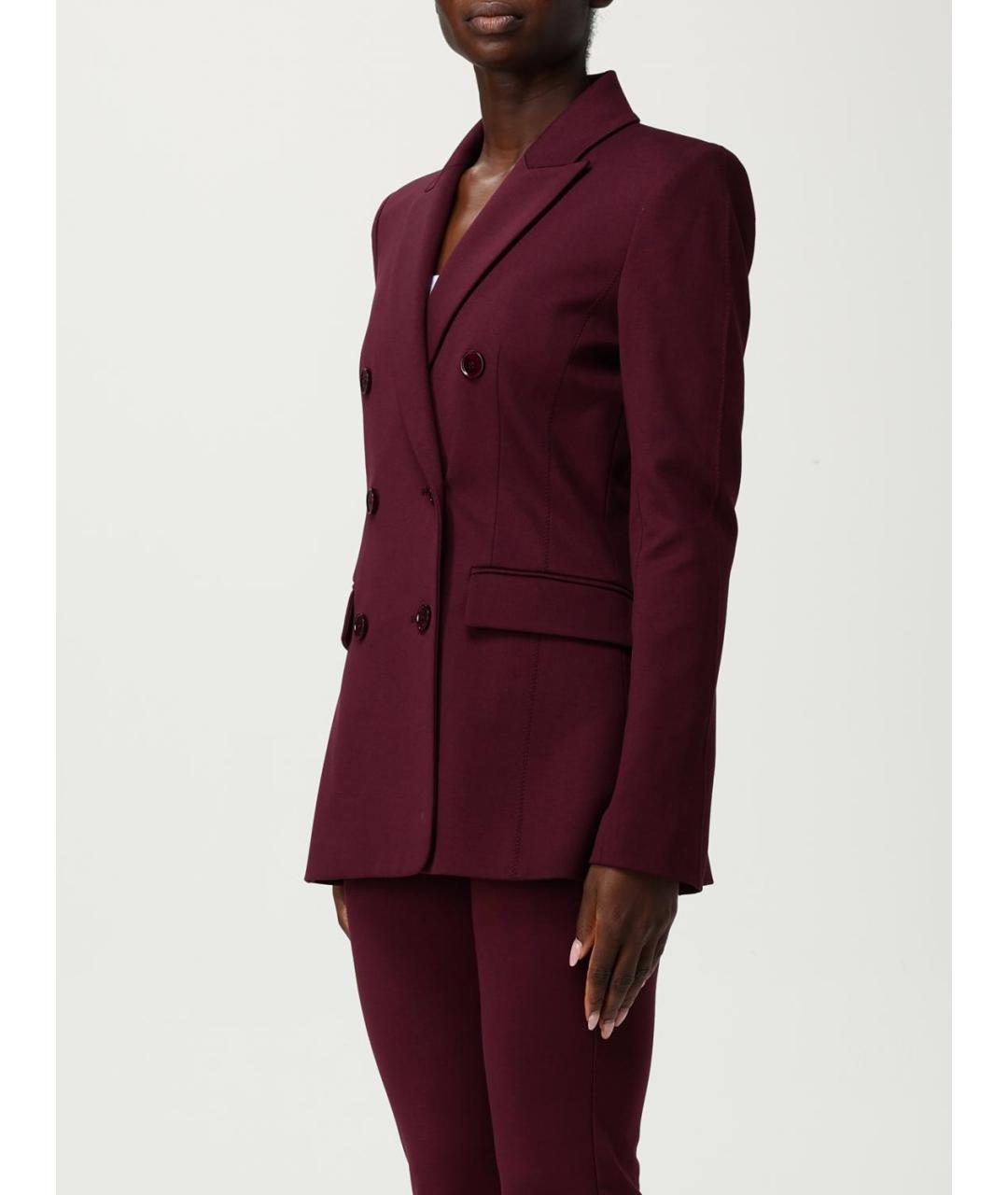 PATRIZIA PEPE Бордовый вискозный жакет/пиджак, фото 5