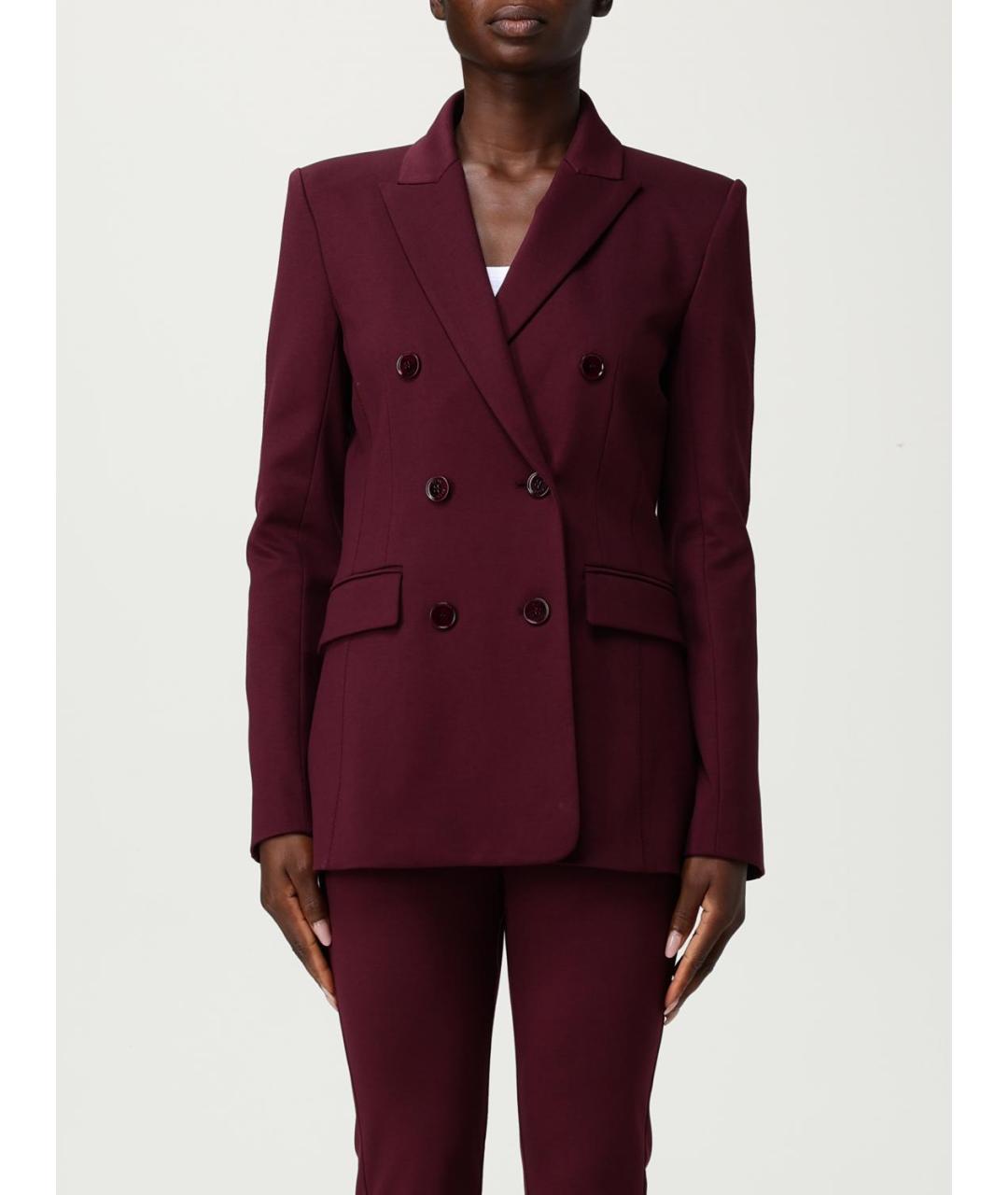 PATRIZIA PEPE Бордовый вискозный жакет/пиджак, фото 2
