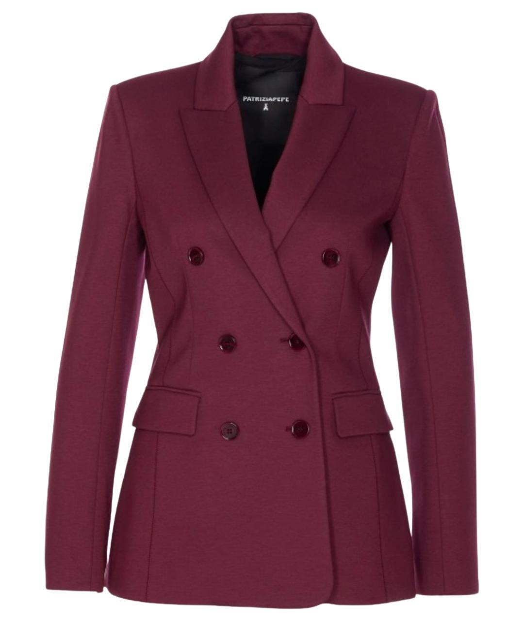 PATRIZIA PEPE Бордовый вискозный жакет/пиджак, фото 1
