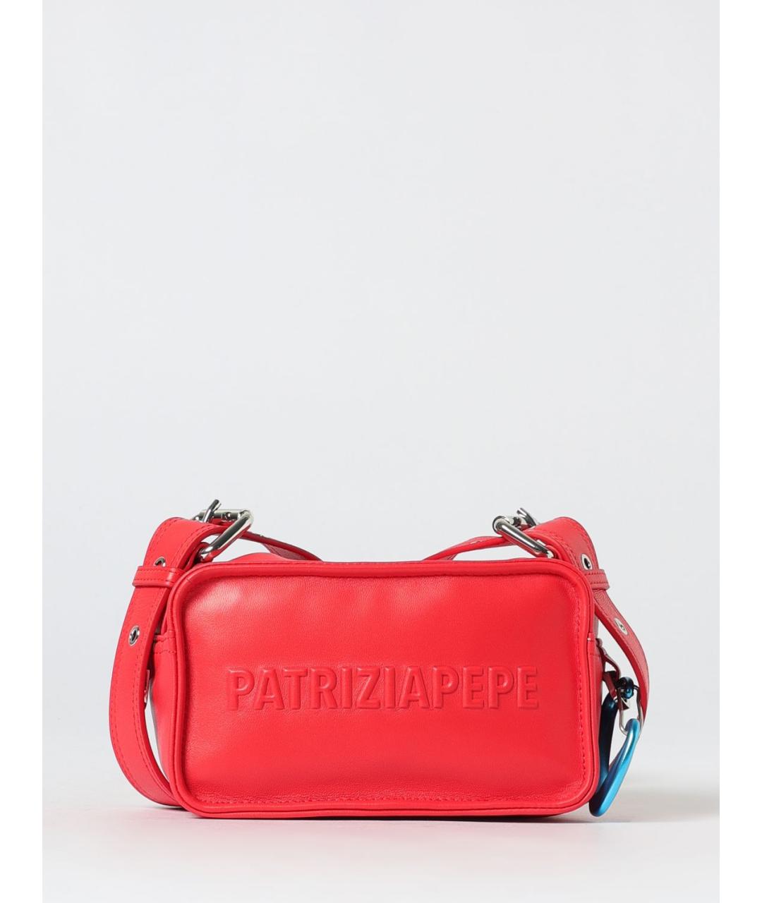 PATRIZIA PEPE Красная кожаная сумка через плечо, фото 4
