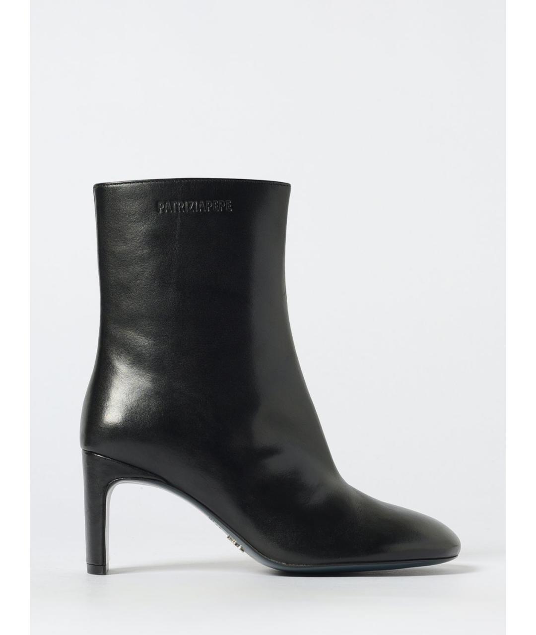 PATRIZIA PEPE Черные кожаные ботильоны, фото 4