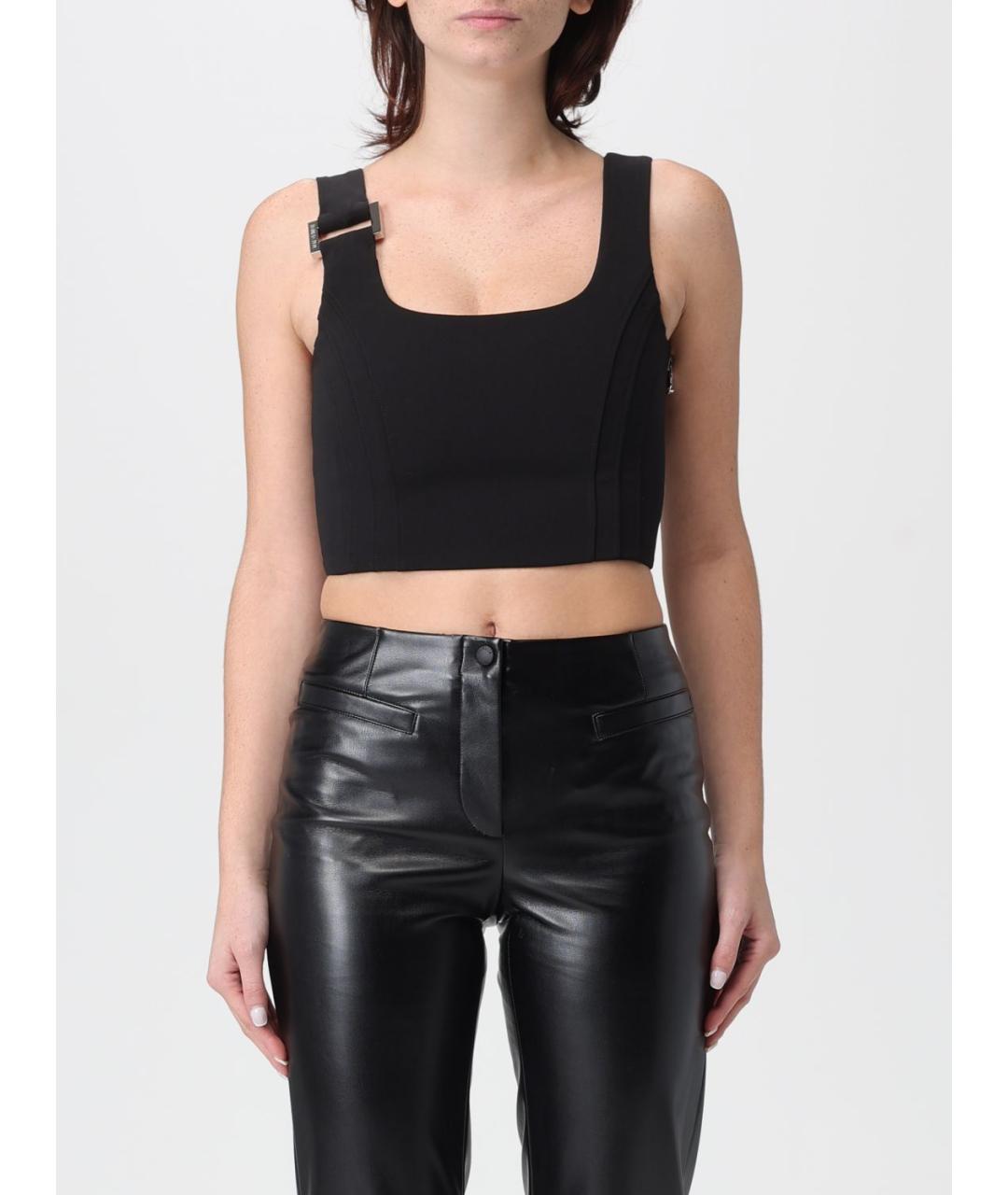 PATRIZIA PEPE Черная креповая майка, фото 1