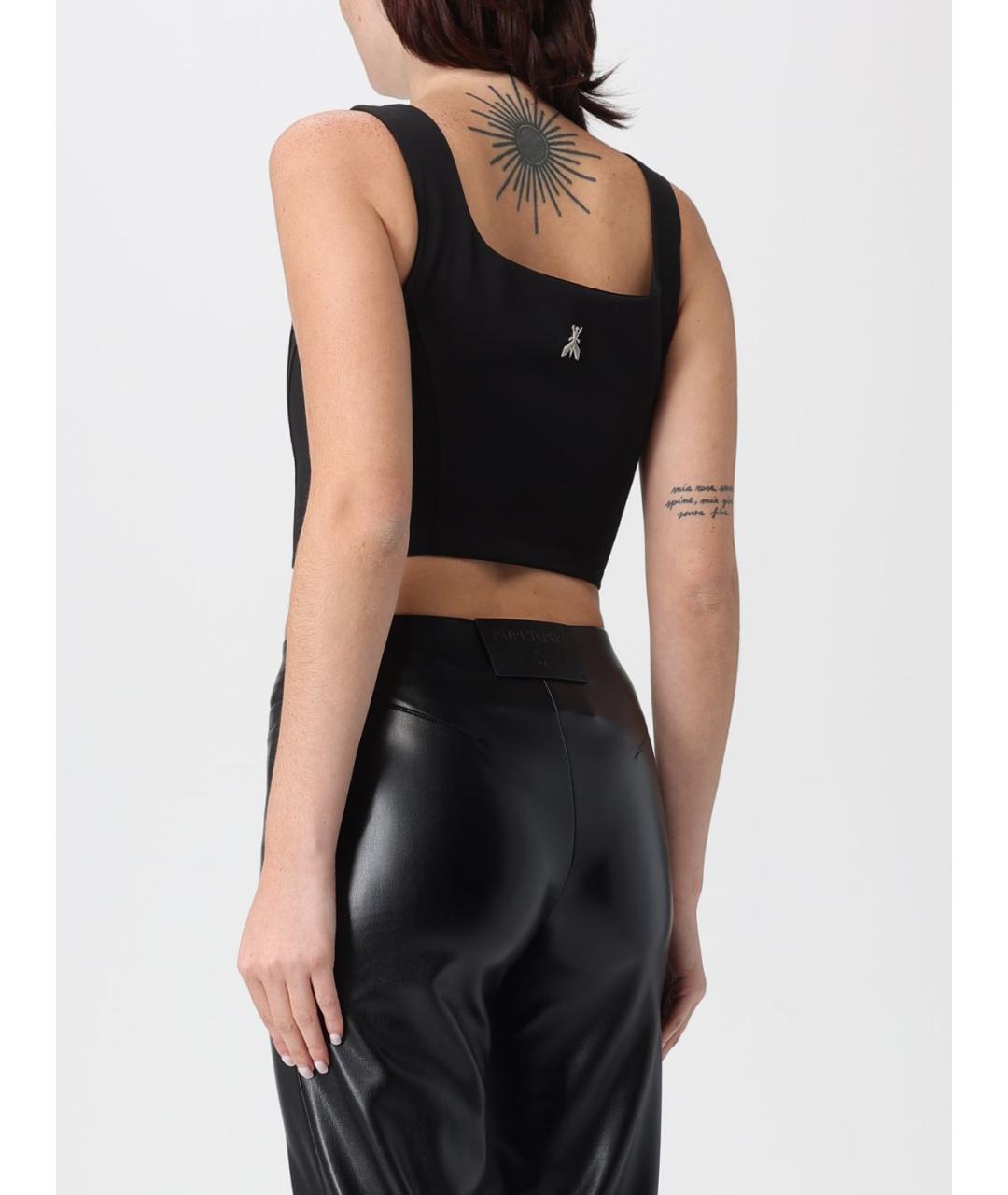 PATRIZIA PEPE Черная креповая майка, фото 2