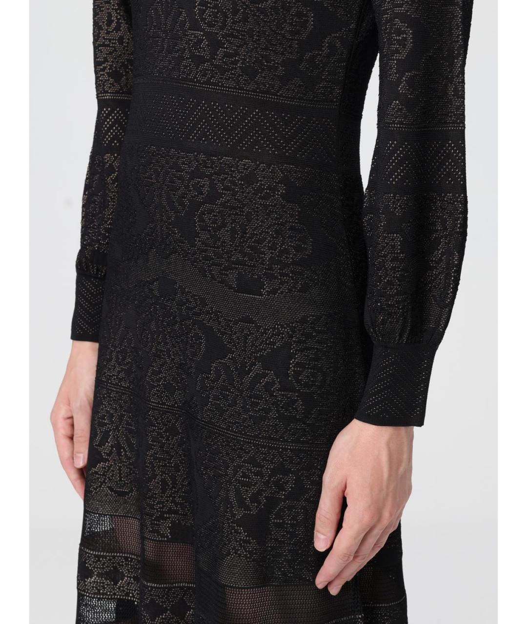 TWIN-SET Черное вискозное платье, фото 3