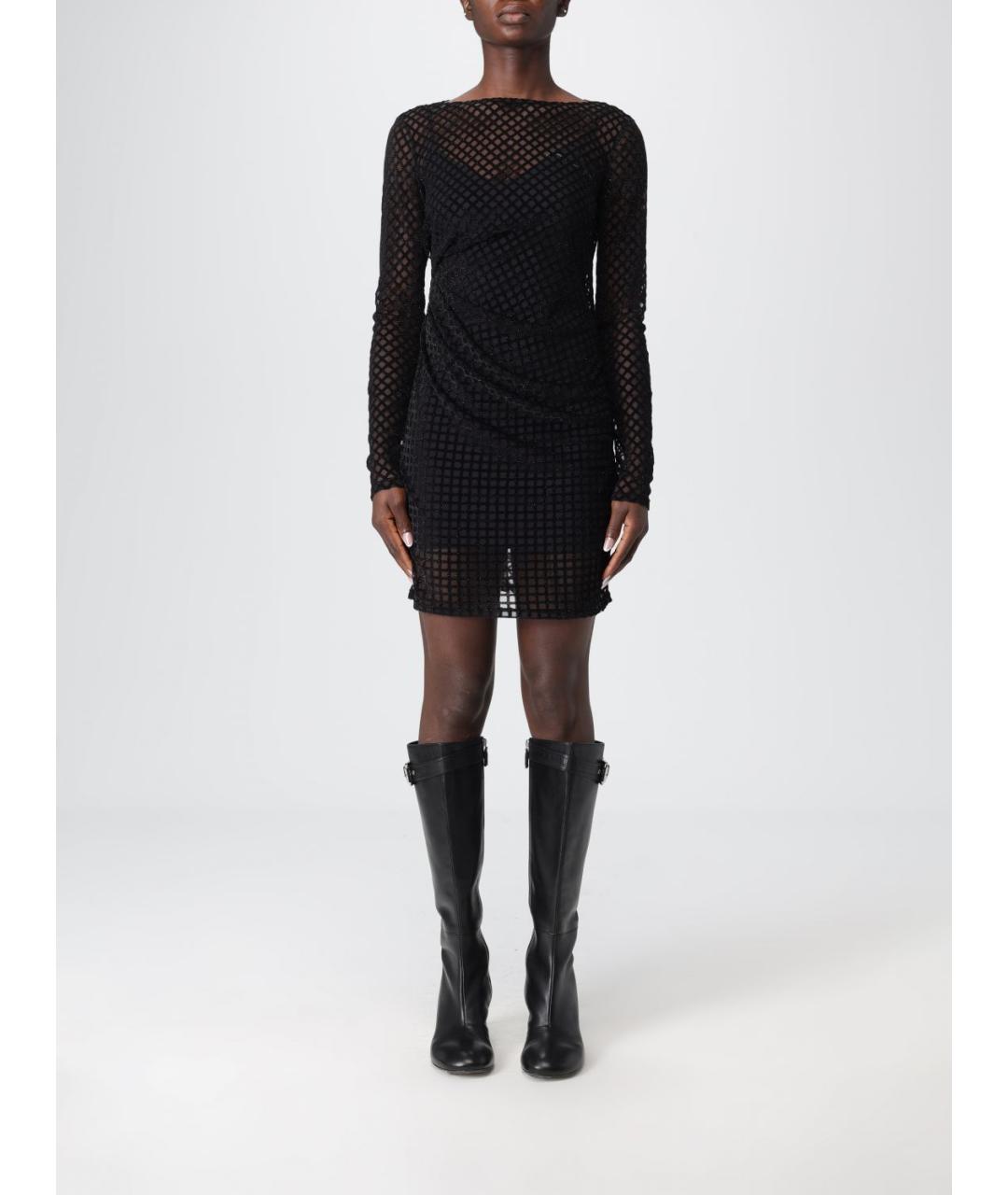 PATRIZIA PEPE Черное полиэстеровое коктейльное платье, фото 4
