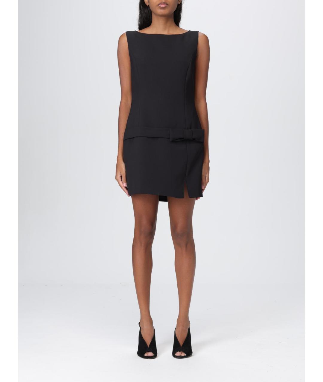 TWIN-SET Черное полиэстеровое повседневное платье, фото 4