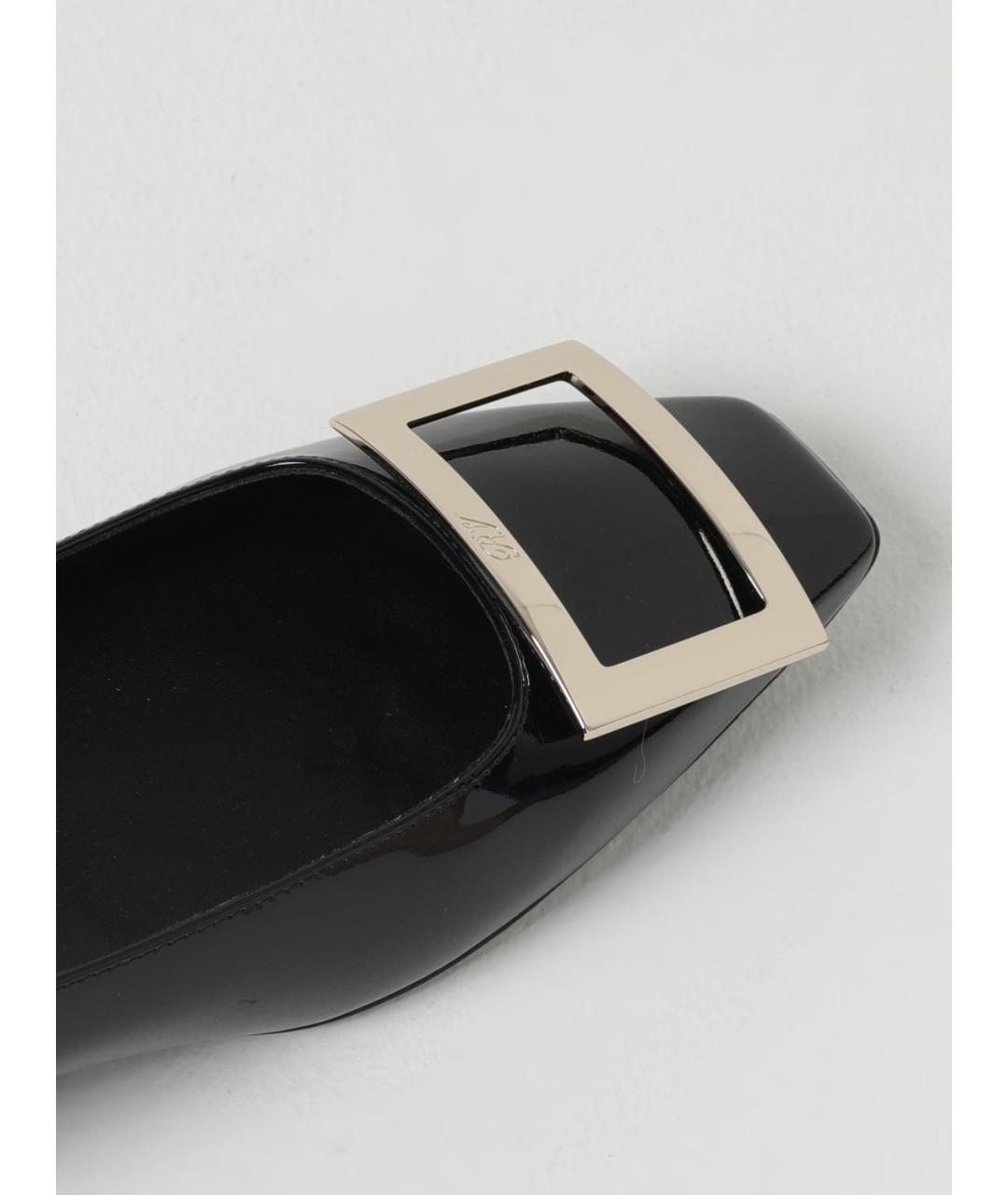 ROGER VIVIER Черные кожаные балетки, фото 4
