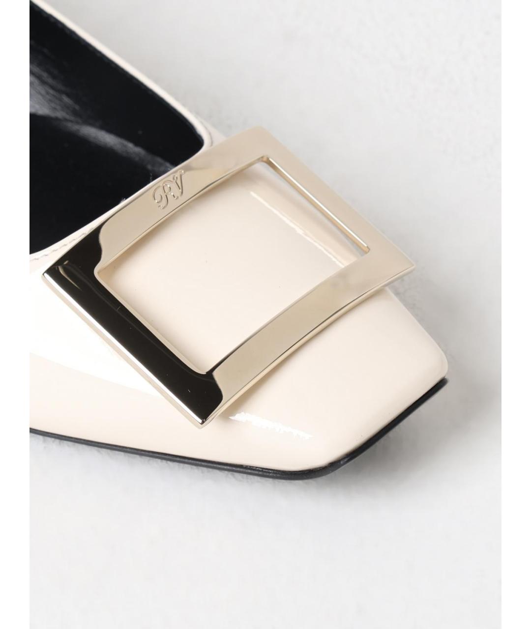 ROGER VIVIER Бежевые кожаные балетки, фото 4
