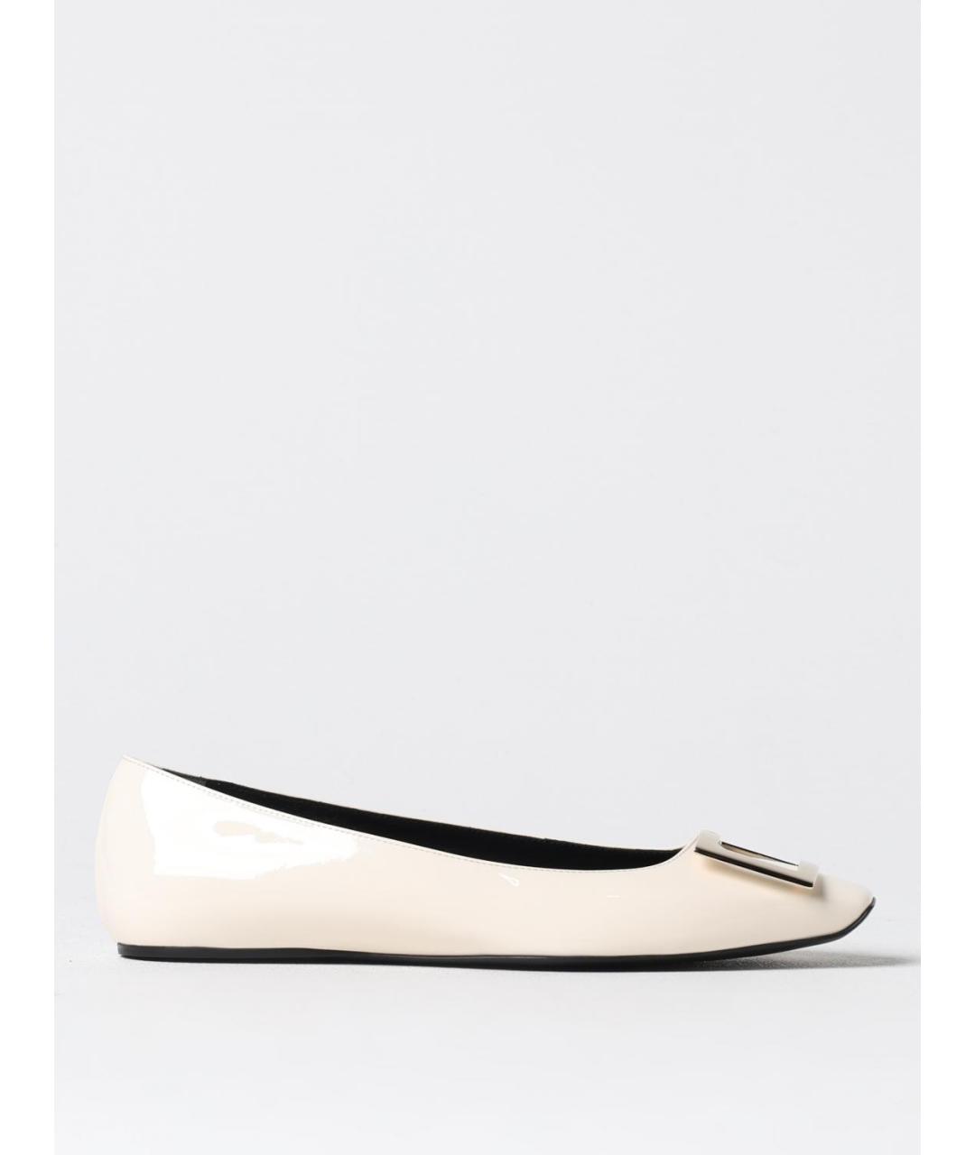 ROGER VIVIER Бежевые кожаные балетки, фото 5