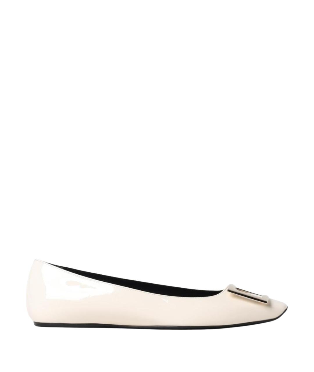 ROGER VIVIER Бежевые кожаные балетки, фото 1