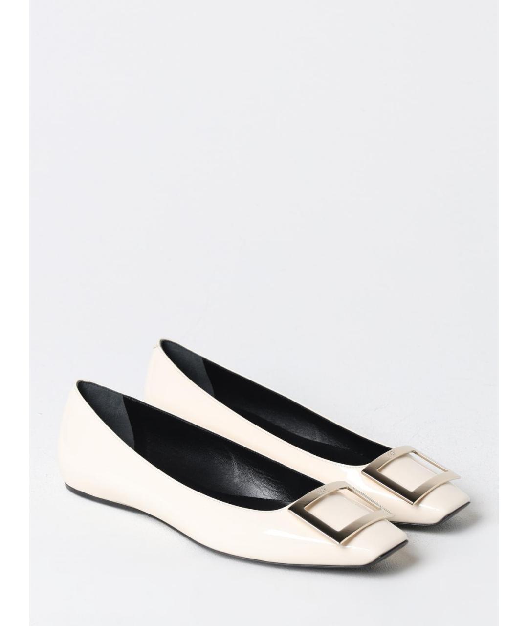 ROGER VIVIER Бежевые кожаные балетки, фото 2