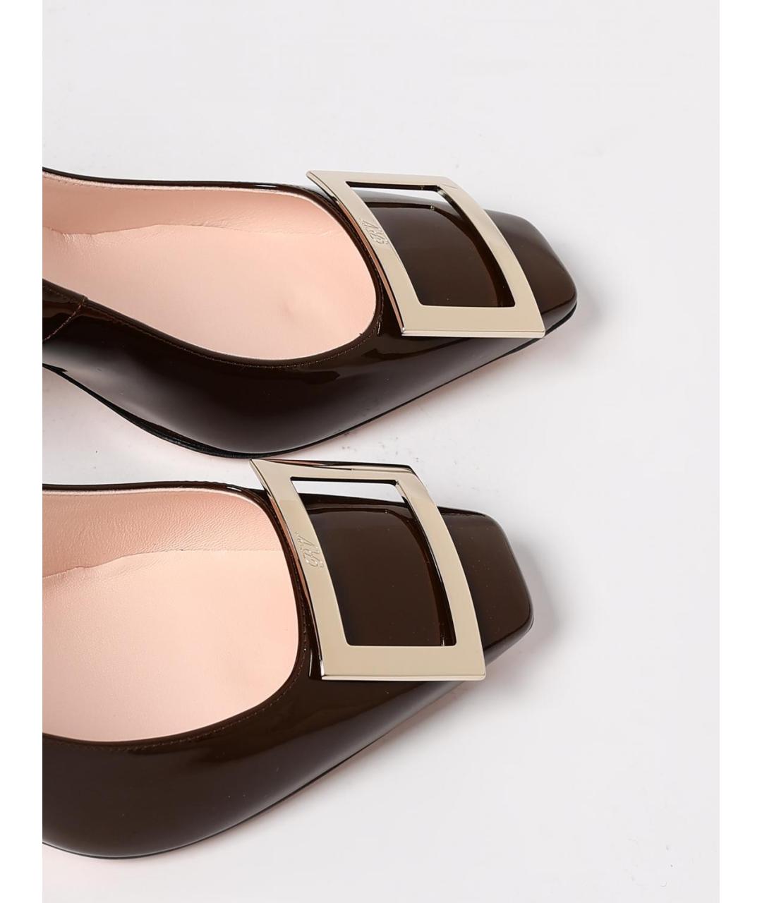 ROGER VIVIER Коричневые кожаные туфли, фото 4