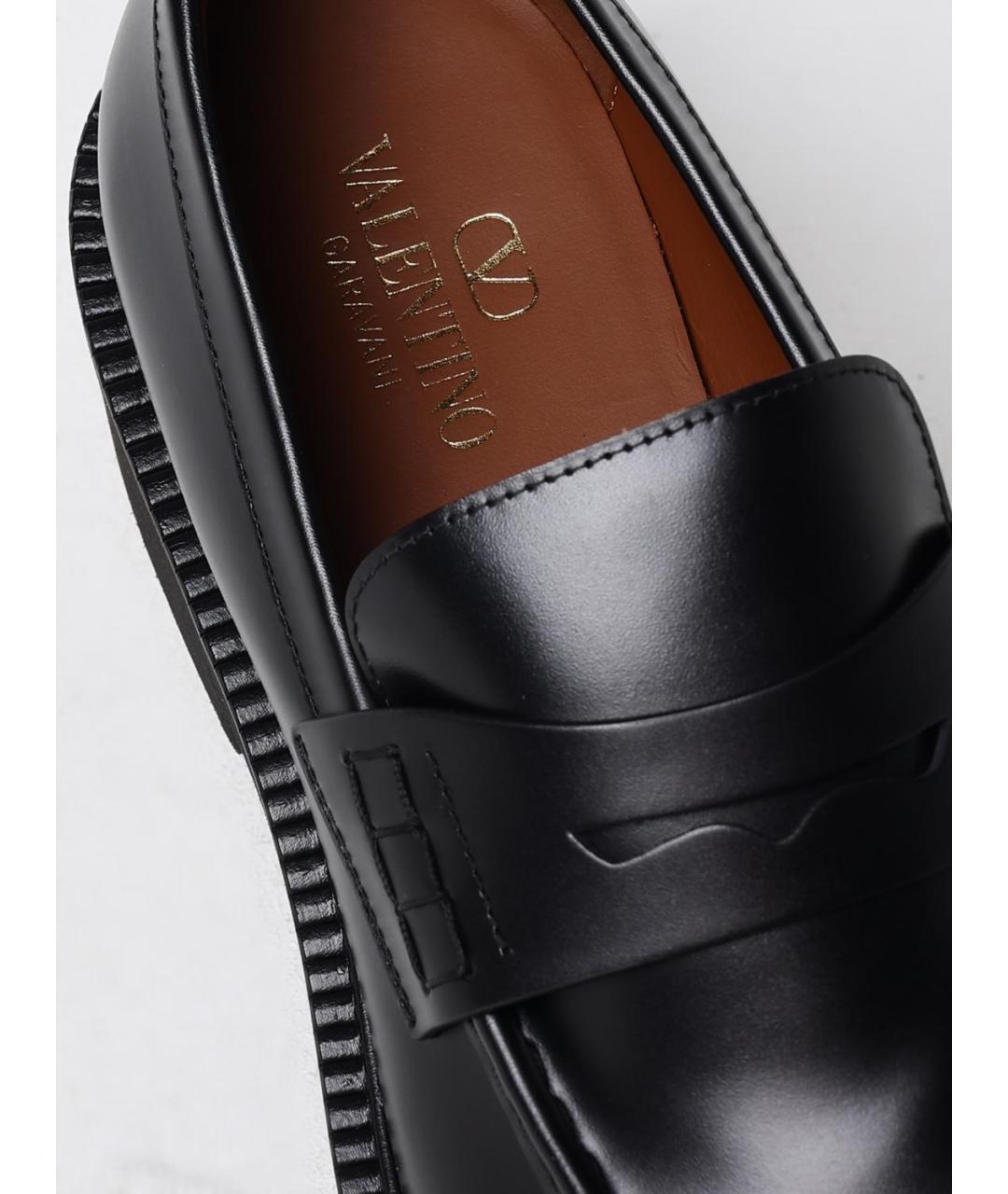 VALENTINO Черные кожаные лоферы, фото 3