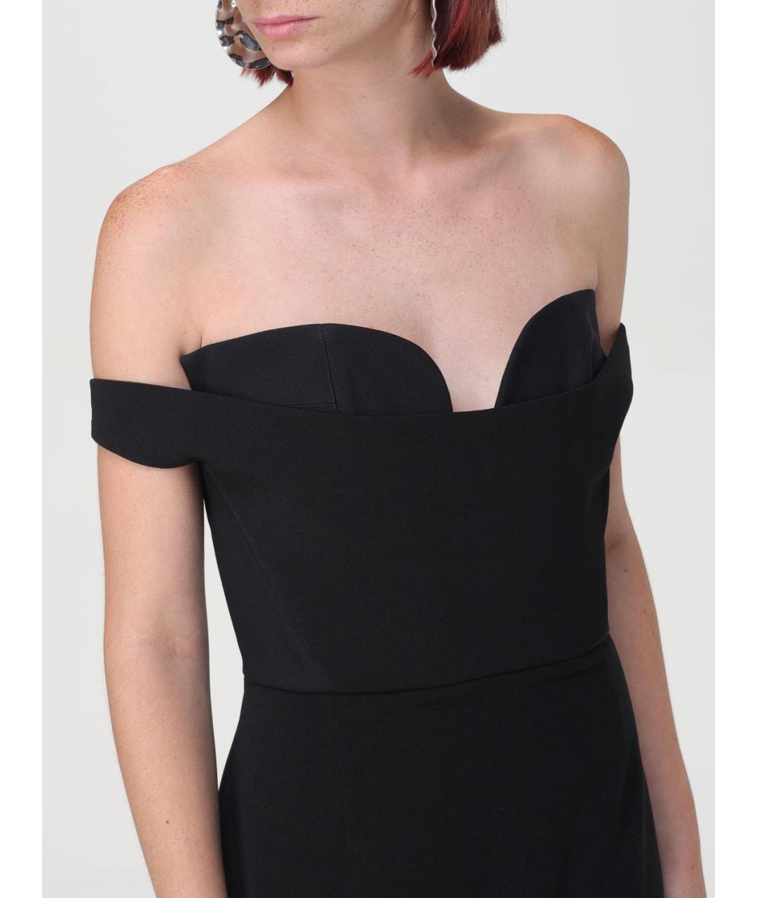 SOLACE LONDON Черное полиэстеровое вечернее платье, фото 4
