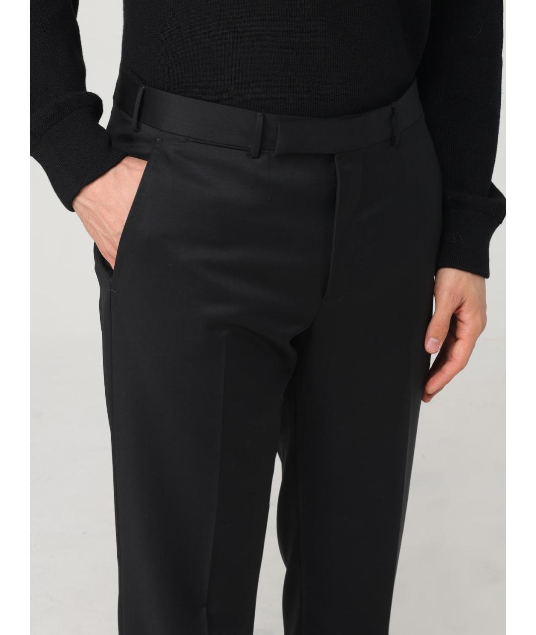 ZEGNA Черные шерстяные классические брюки, фото 4