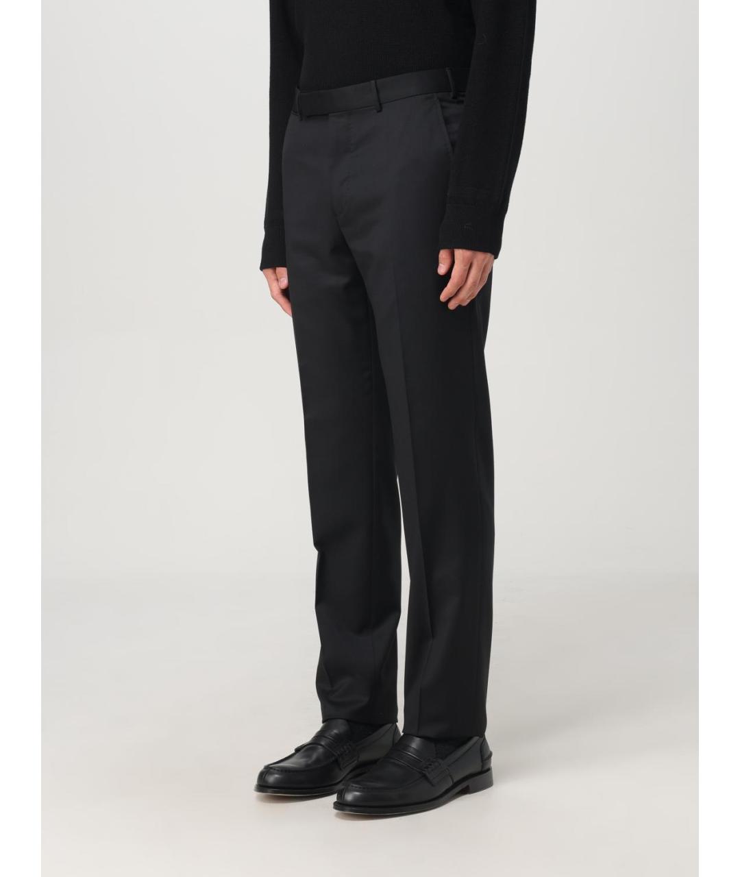 ZEGNA Черные шерстяные классические брюки, фото 3