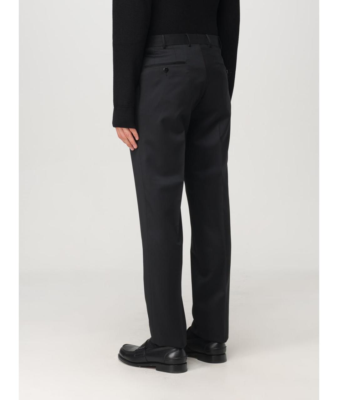 ZEGNA Черные шерстяные классические брюки, фото 2