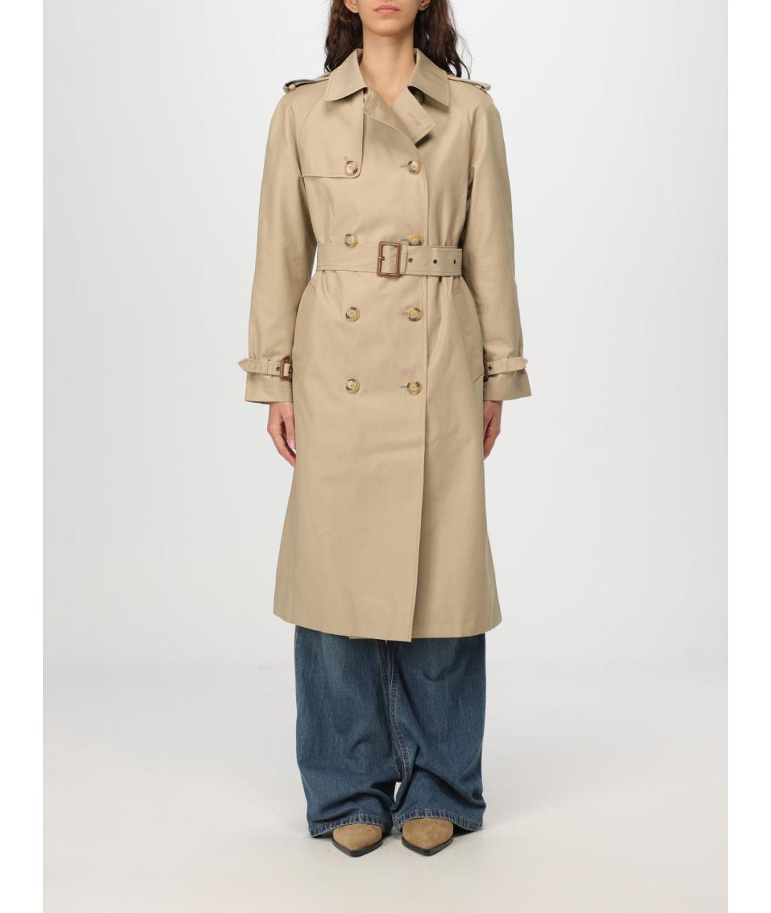 RALPH LAUREN Бежевый хлопковый тренч/плащ, фото 6