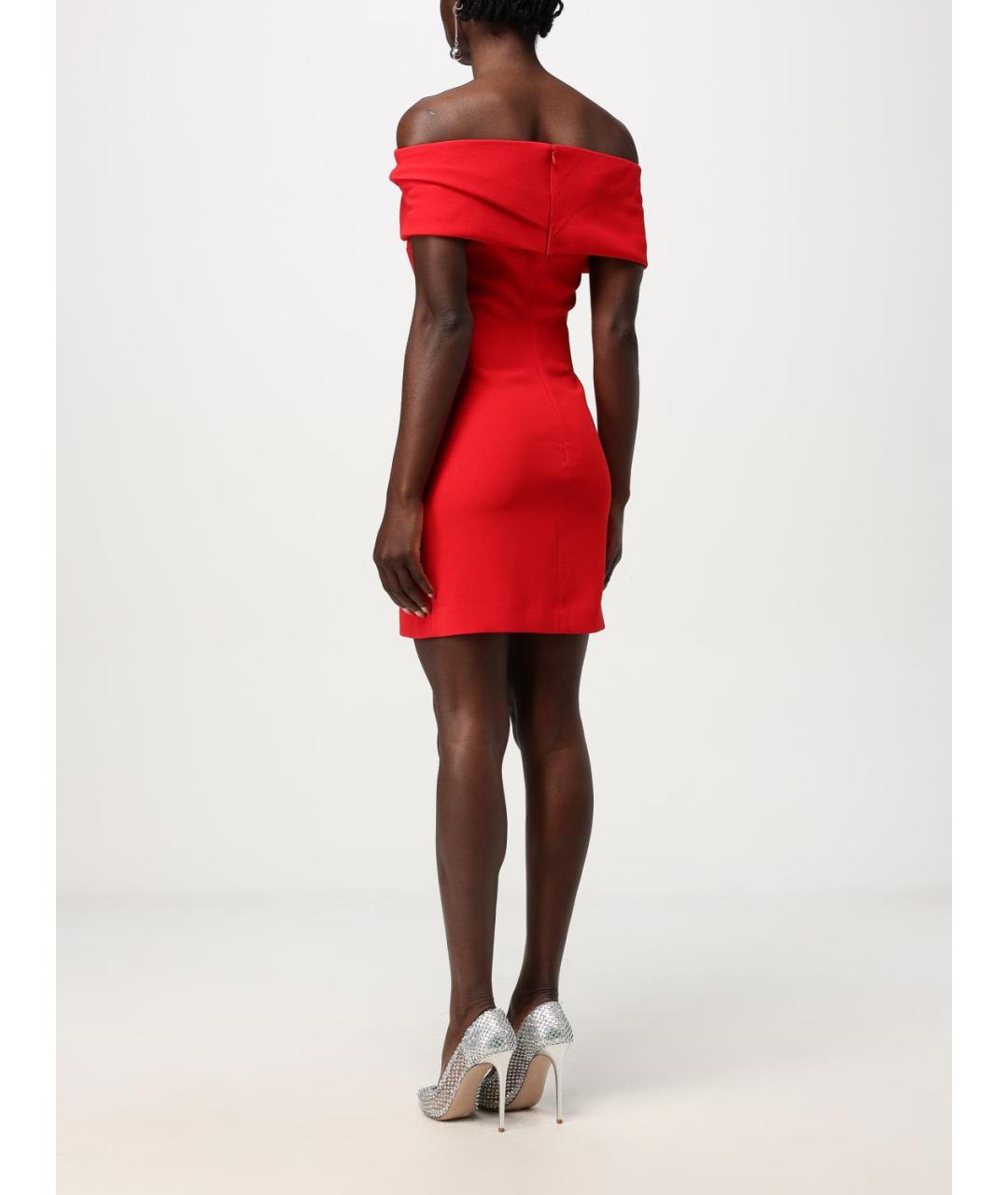 SOLACE LONDON Красное полиэстеровое коктейльное платье, фото 2