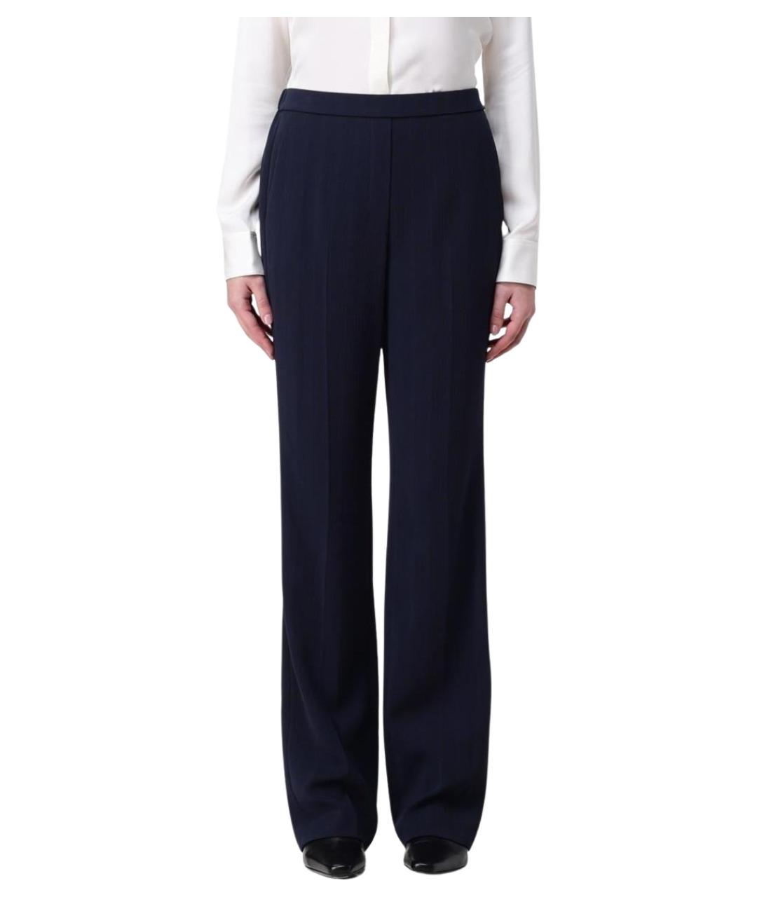 THEORY Синие ацетатные прямые брюки, фото 1