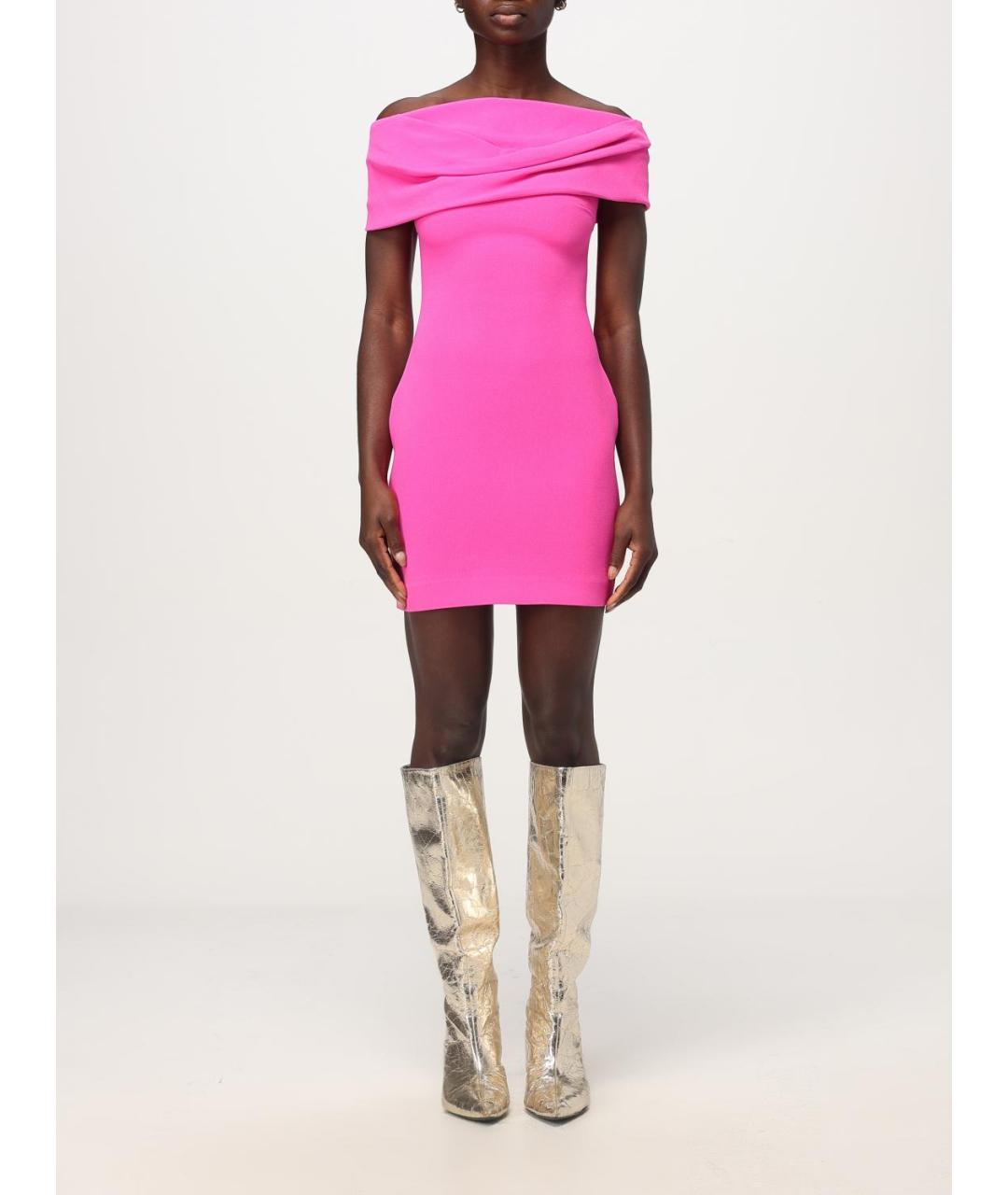 SOLACE LONDON Розовое полиэстеровое коктейльное платье, фото 5