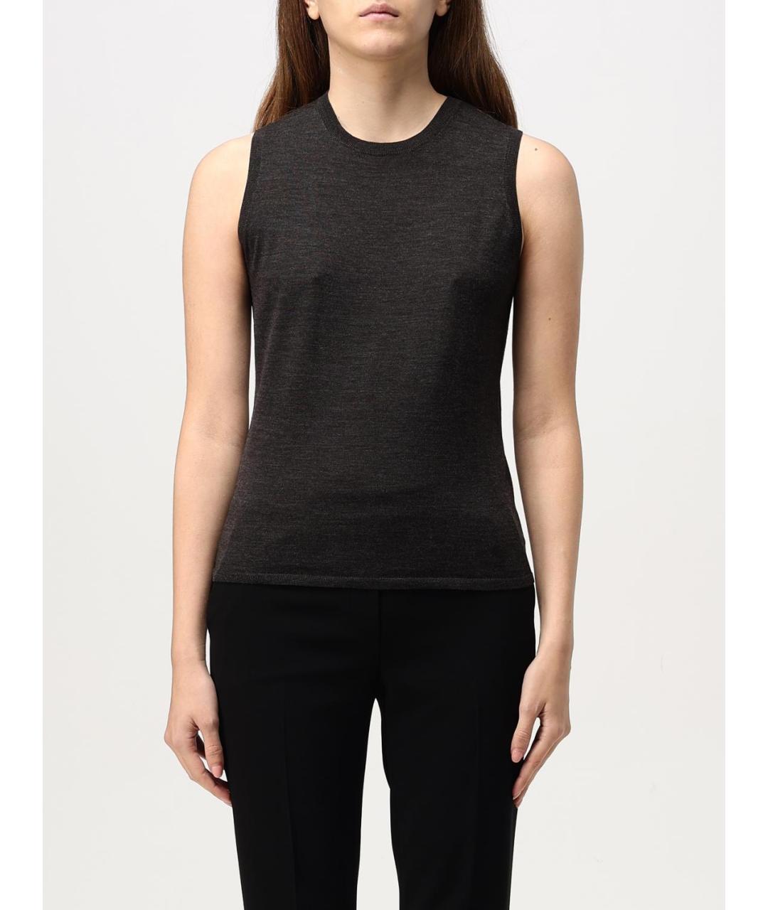 THEORY Серая шерстяная майка, фото 2