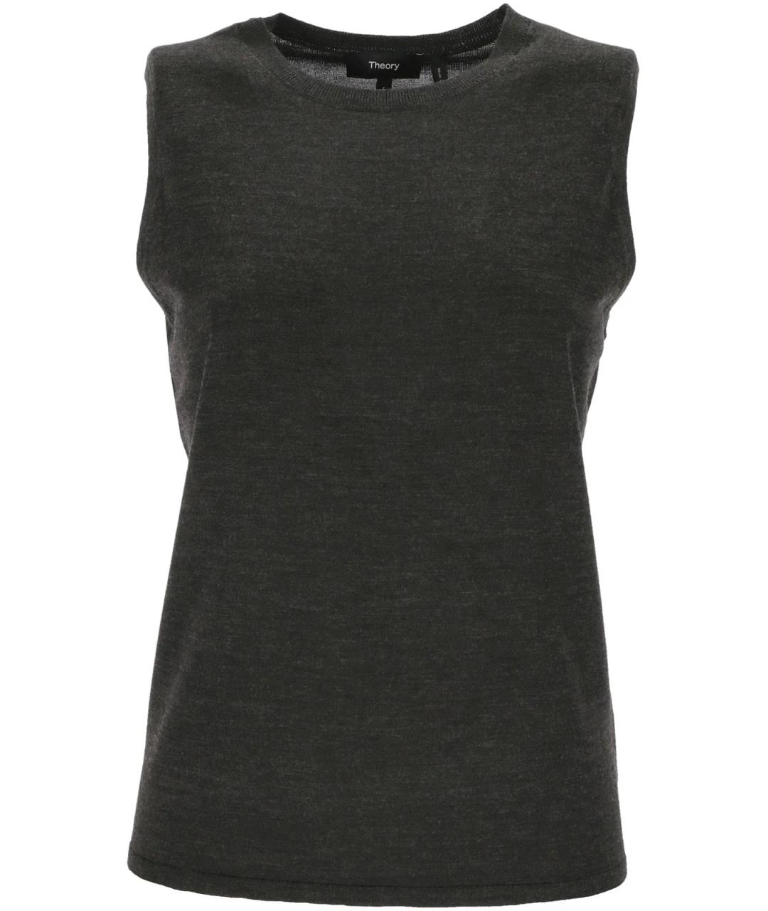THEORY Серая шерстяная майка, фото 1