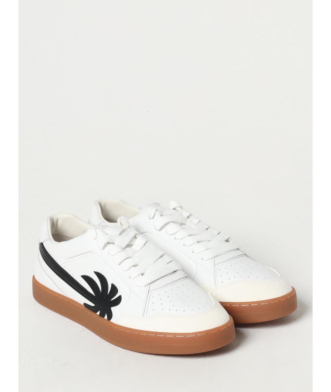 PALM ANGELS Белые кожаные низкие кроссовки / кеды, фото 2