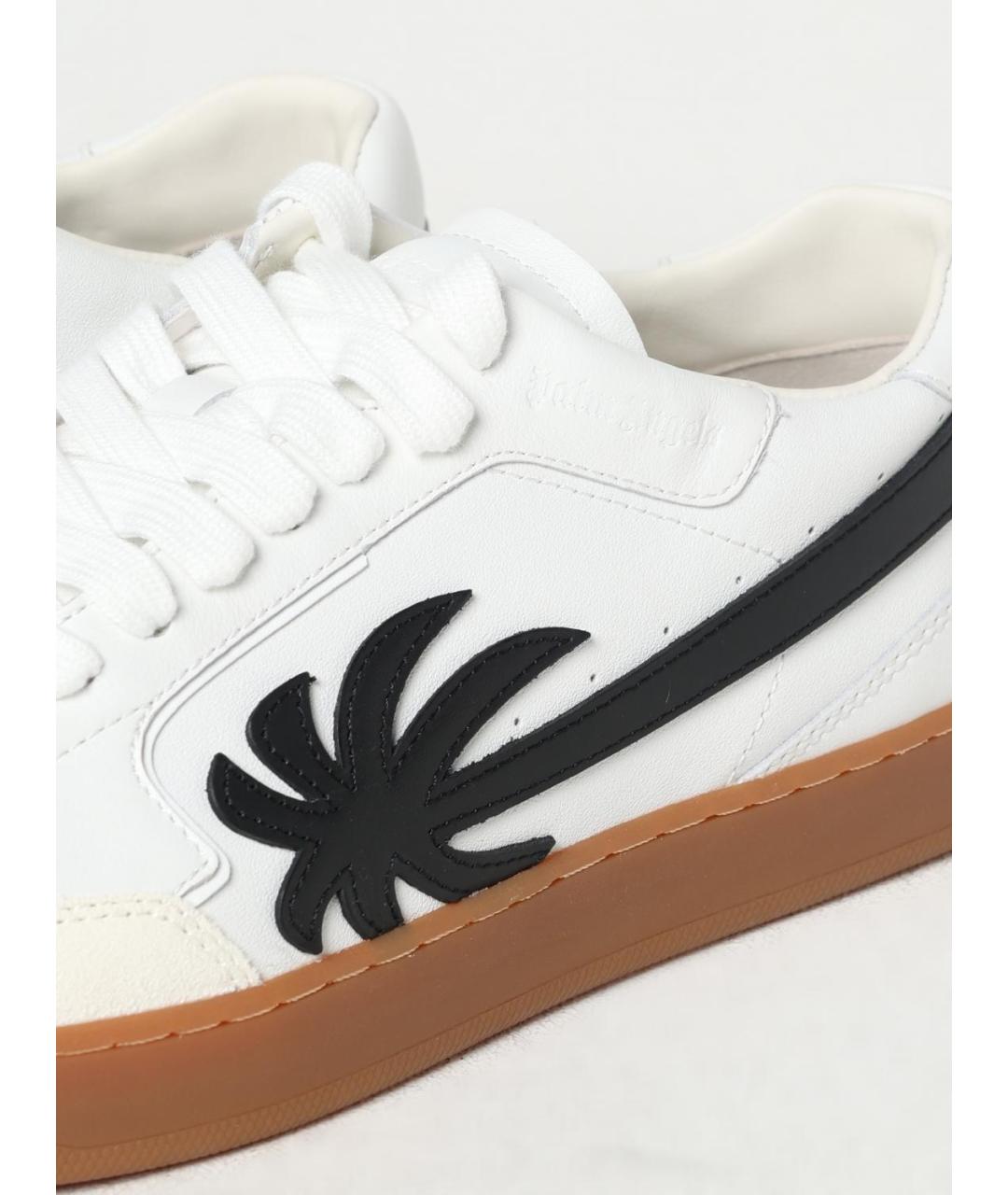 PALM ANGELS Белые кожаные низкие кроссовки / кеды, фото 4