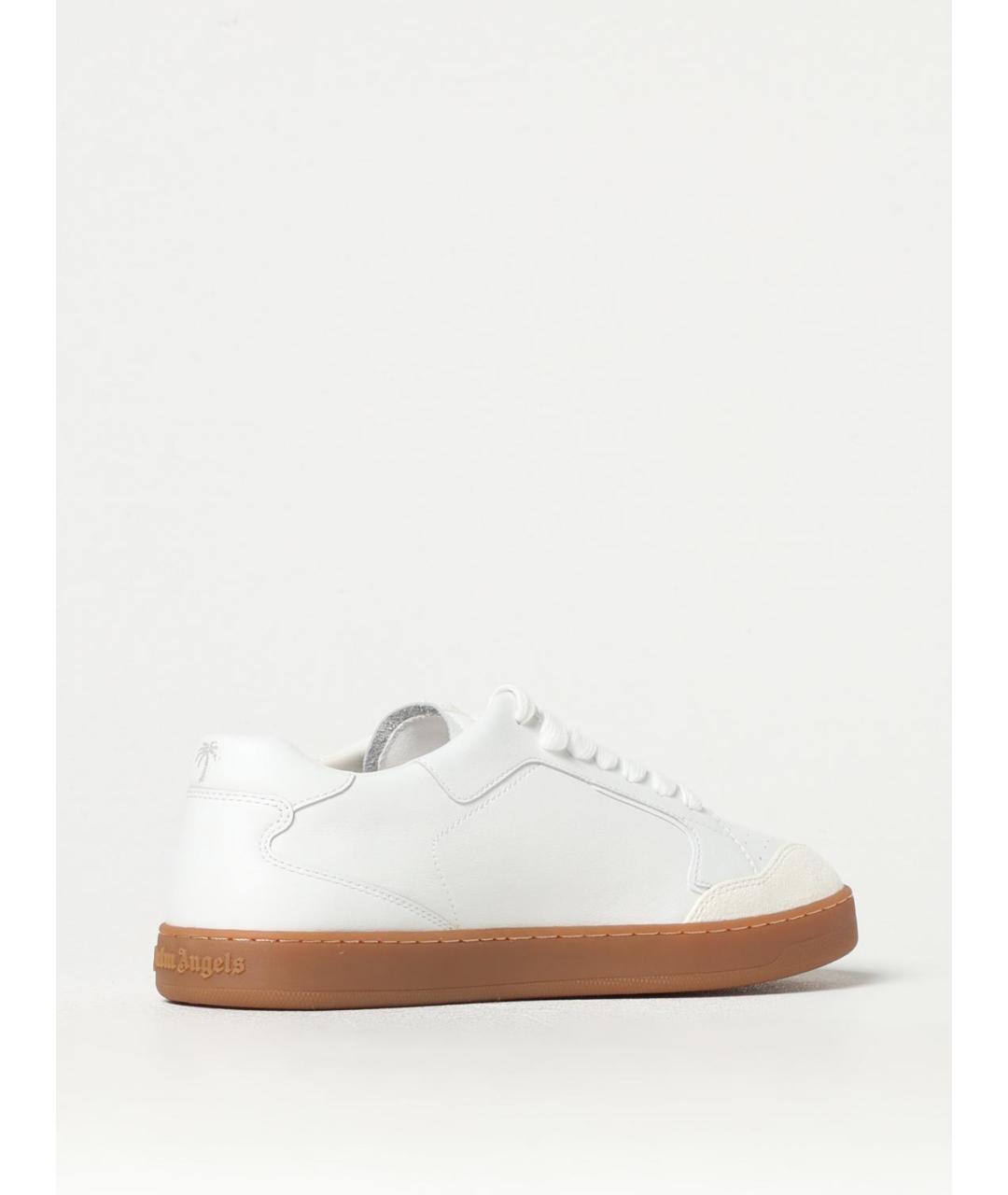 PALM ANGELS Белые кожаные низкие кроссовки / кеды, фото 3