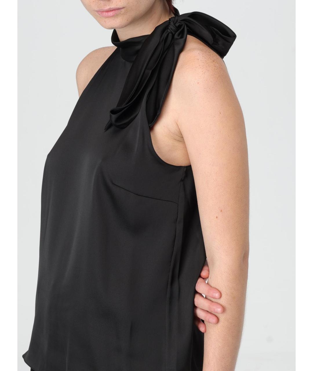 THEORY Черная полиэстеровая блузы, фото 4