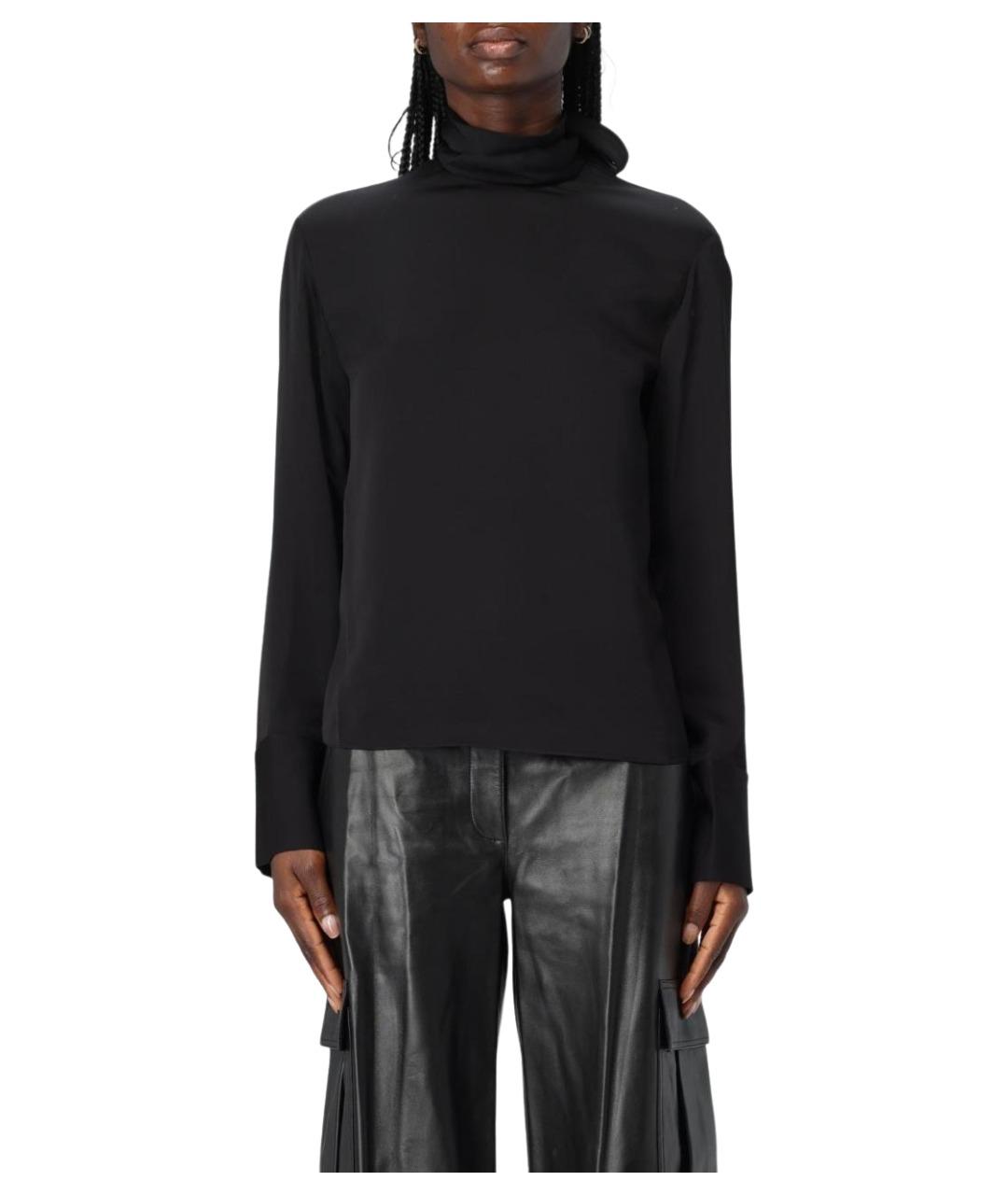 THEORY Черная шелковая блузы, фото 1