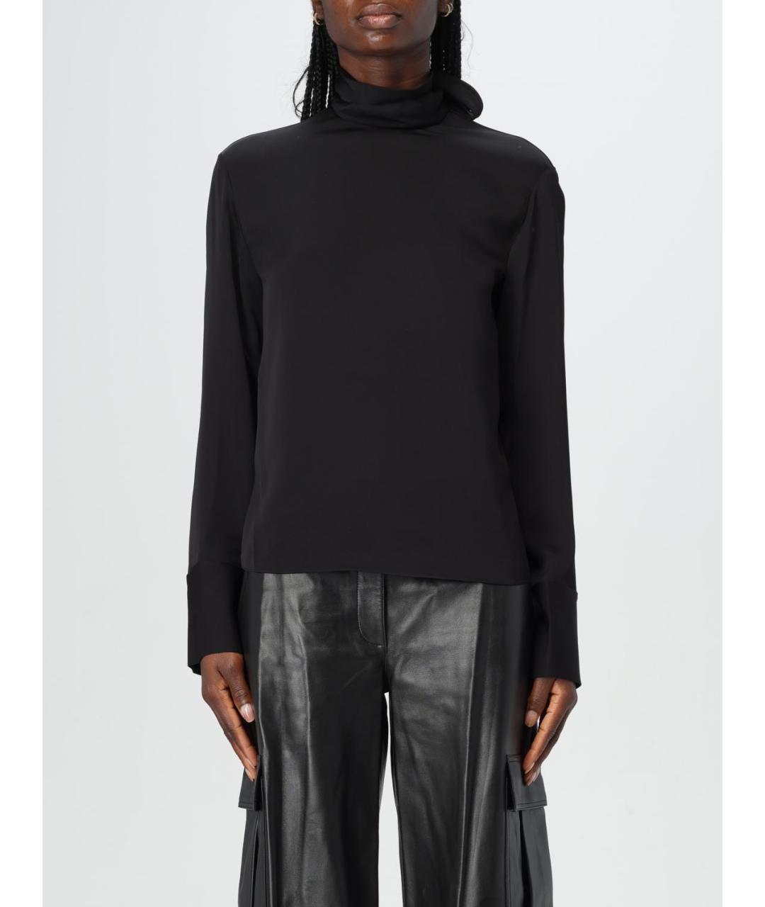 THEORY Черная шелковая блузы, фото 4