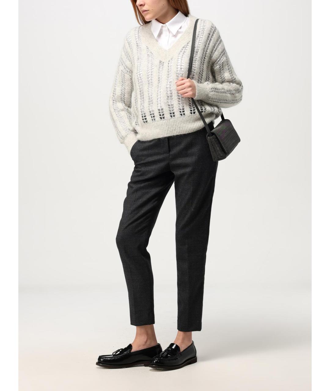 BRUNELLO CUCINELLI Серый шерстяной джемпер / свитер, фото 3