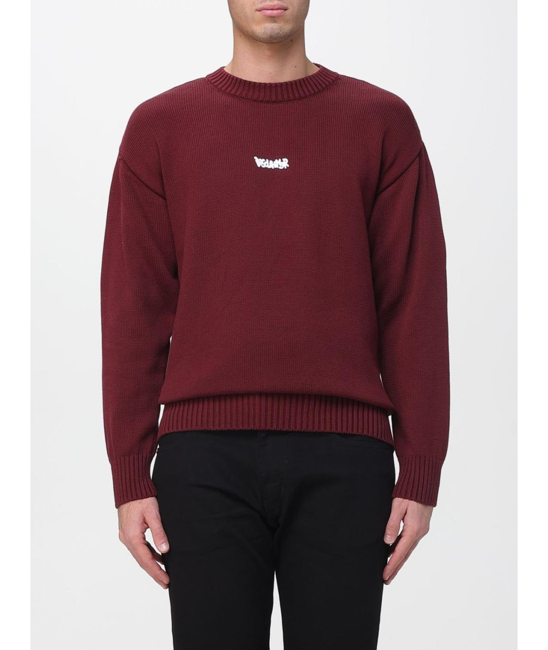 DISCLAIMER Бордовый хлопко-эластановый джемпер / свитер, фото 4