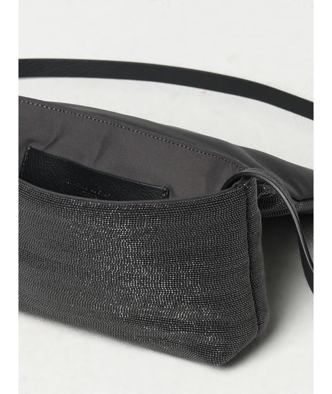 BRUNELLO CUCINELLI Серая сумка через плечо, фото 5