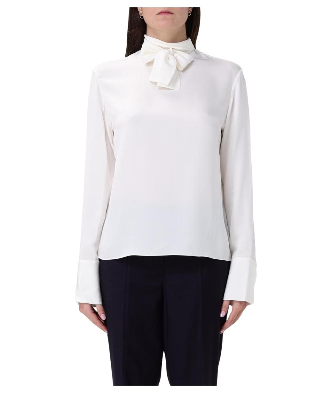 THEORY Белая шелковая блузы, фото 1