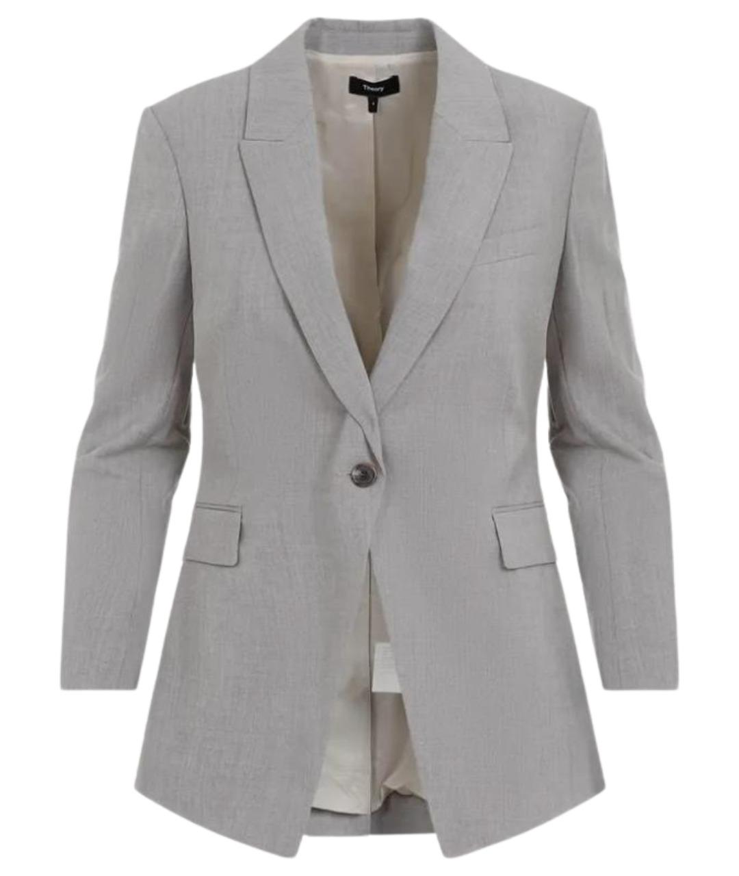 THEORY Серый шерстяной жакет/пиджак, фото 1