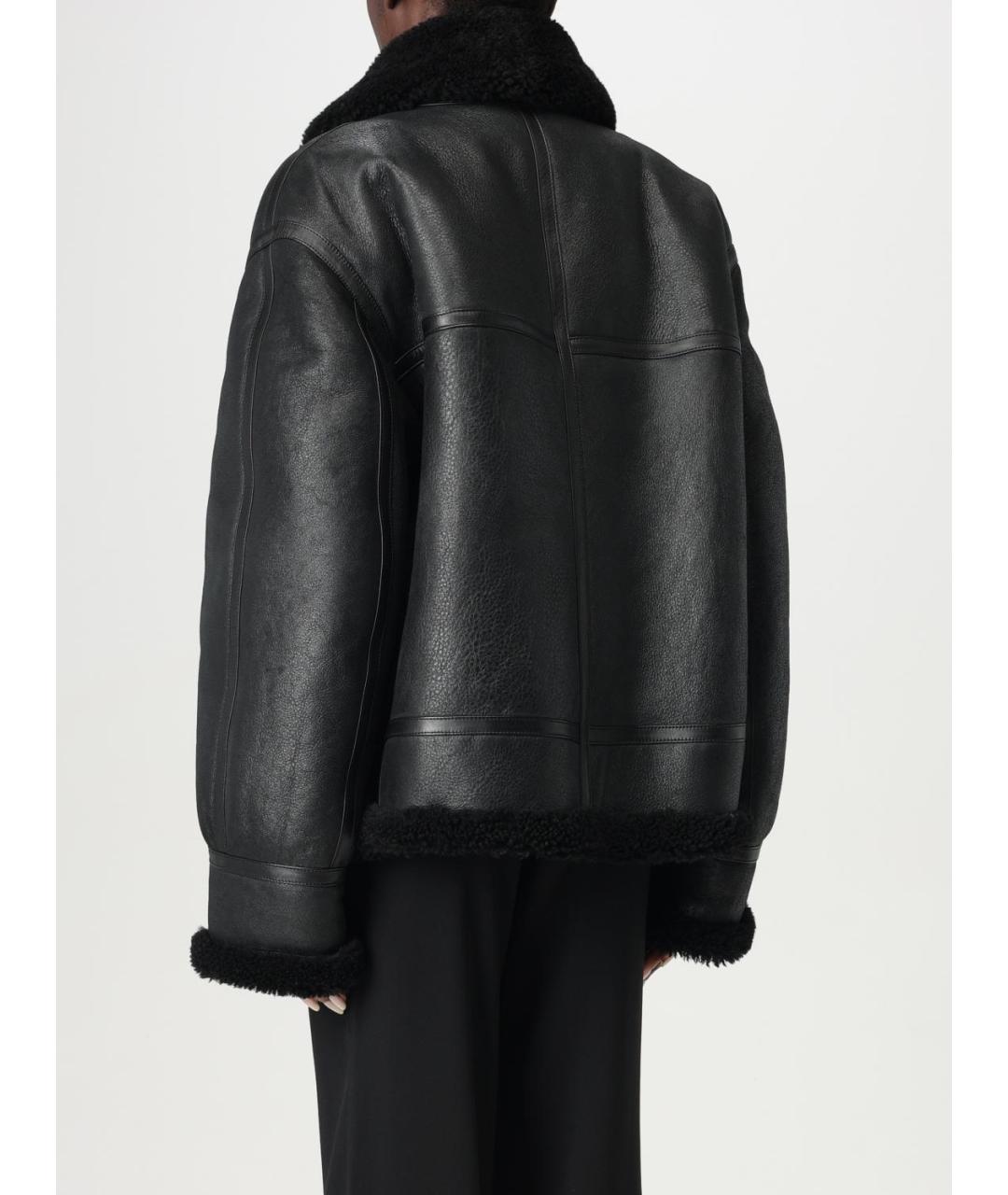 SAINT LAURENT Черная кожаная дубленка, фото 3