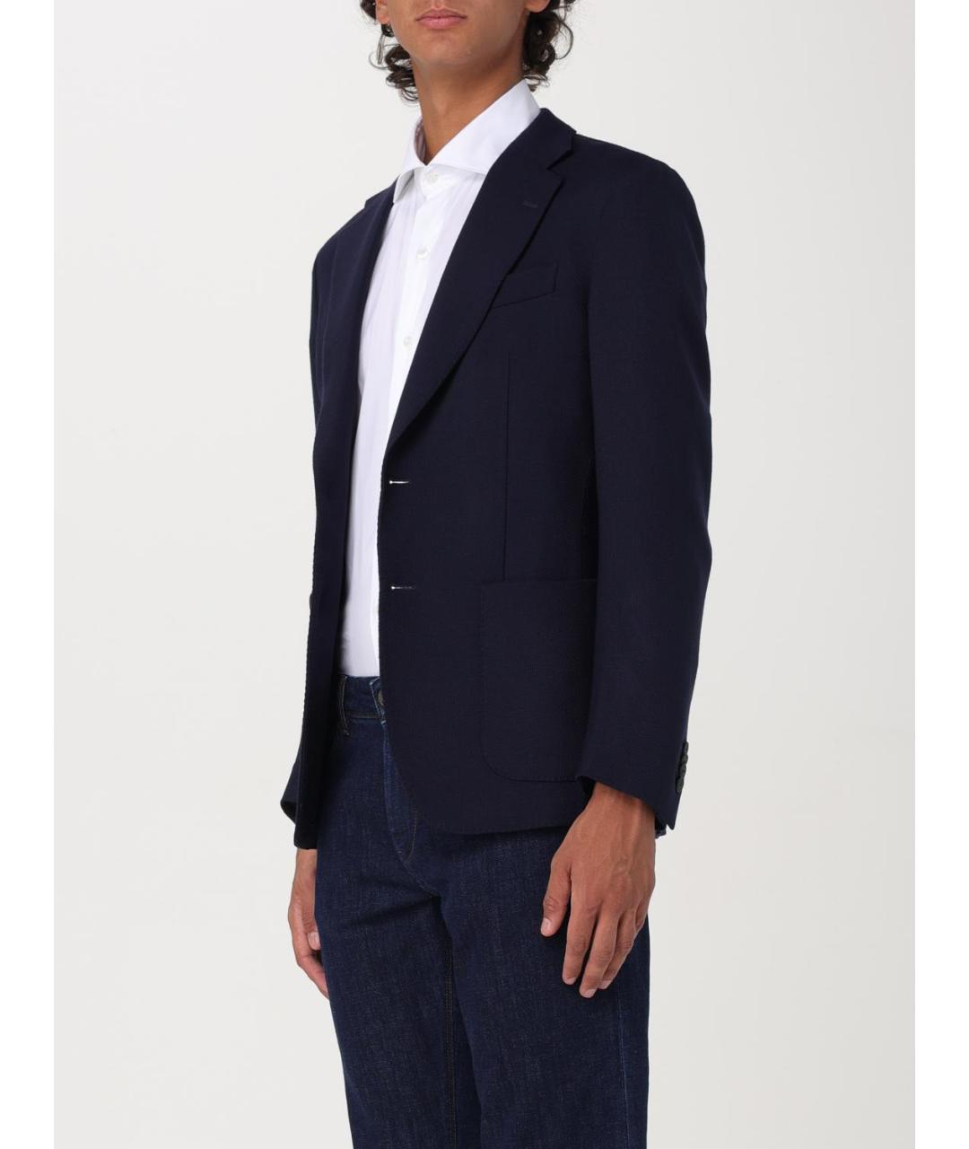 FAY Синий шерстяной пиджак, фото 3