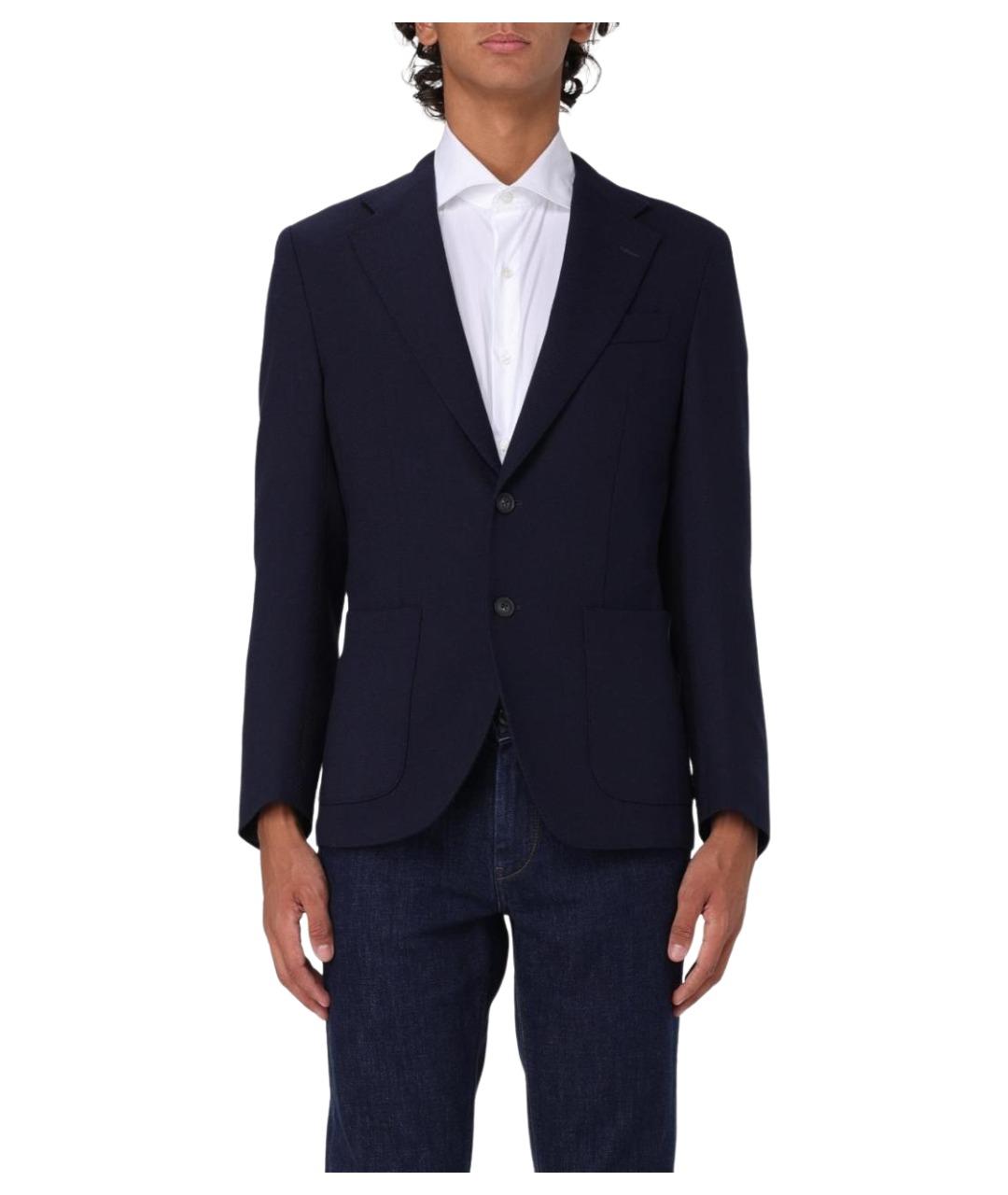 FAY Синий шерстяной пиджак, фото 1