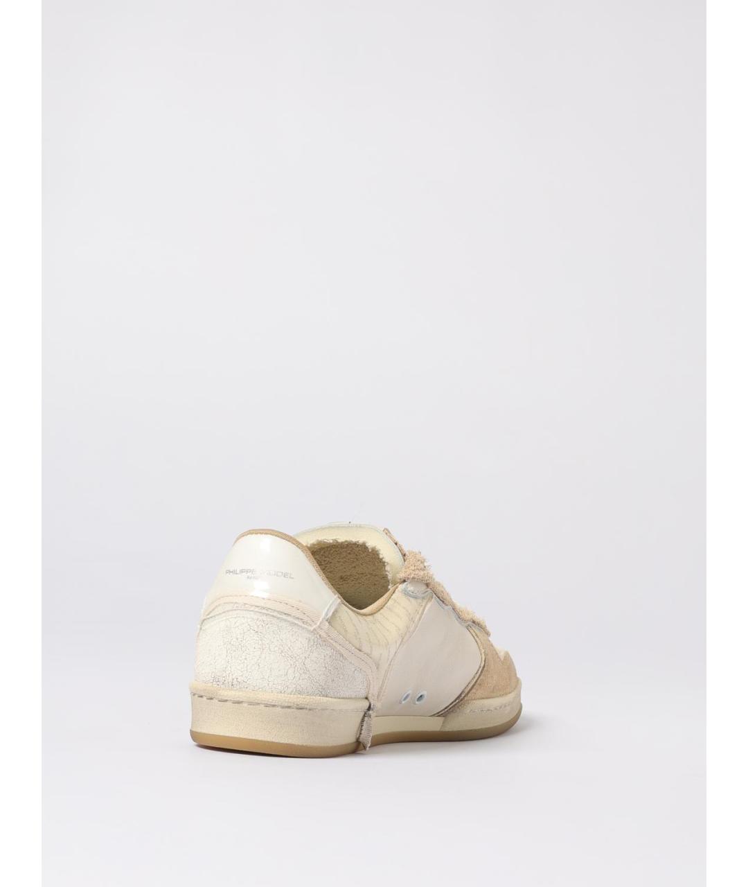 PHILIPPE MODEL Бежевые кожаные низкие кроссовки / кеды, фото 3