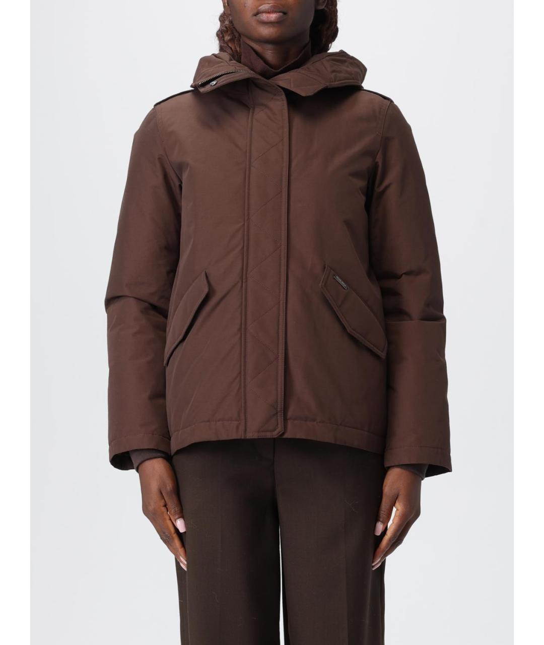 WOOLRICH Коричневое хлопковое пальто, фото 2