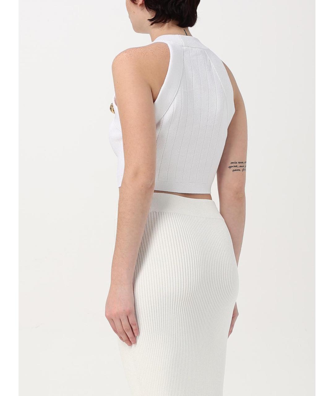 BALMAIN Белая вискозная майка, фото 3