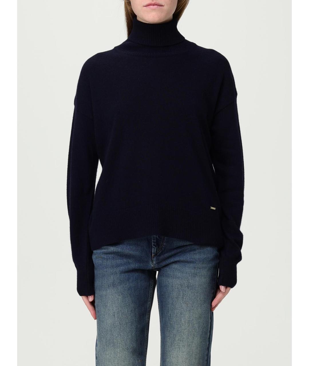 WOOLRICH Темно-синяя шерстяная водолазка, фото 4