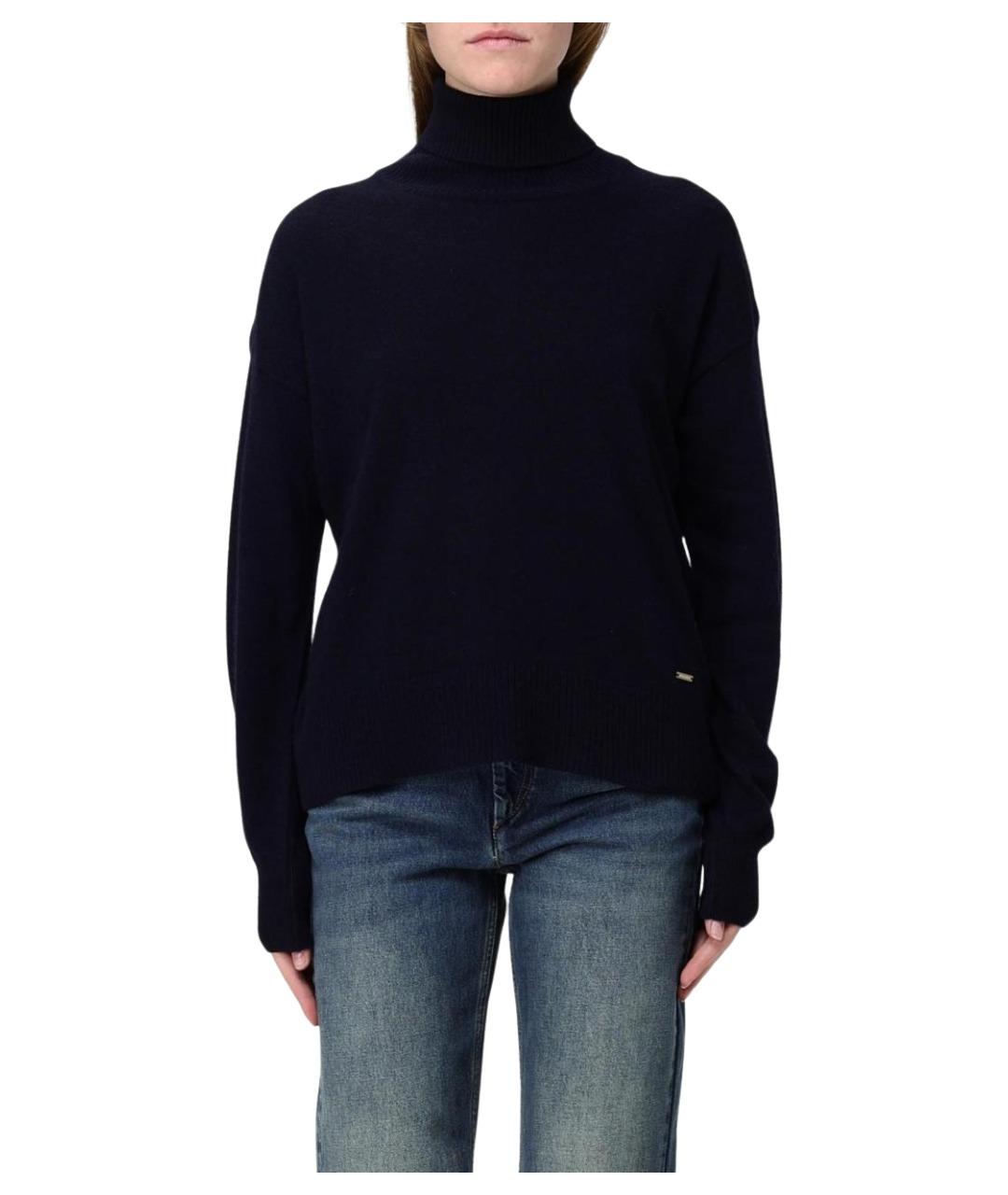 WOOLRICH Темно-синяя шерстяная водолазка, фото 1