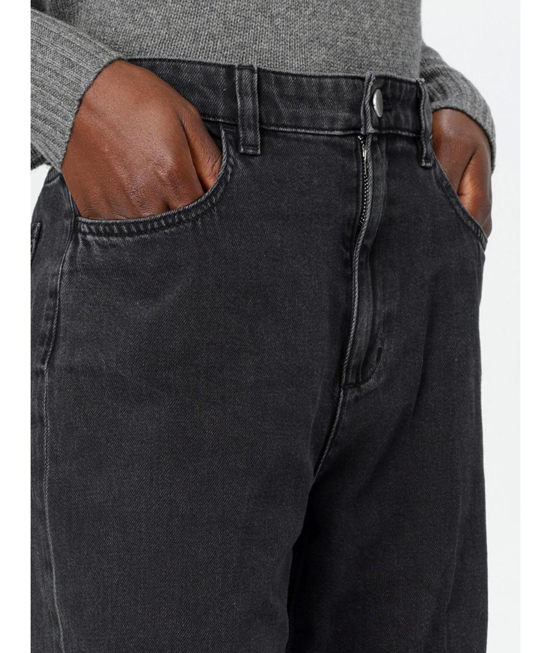 THEORY Черные хлопковые прямые джинсы, фото 3