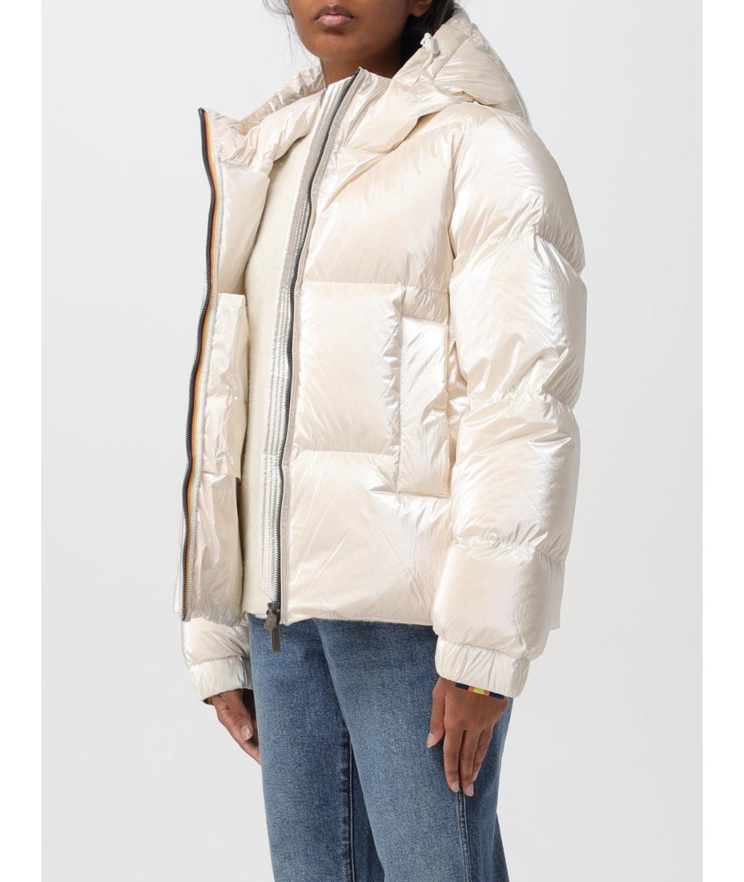 K-WAY Белый полиэстеровый пуховик, фото 4