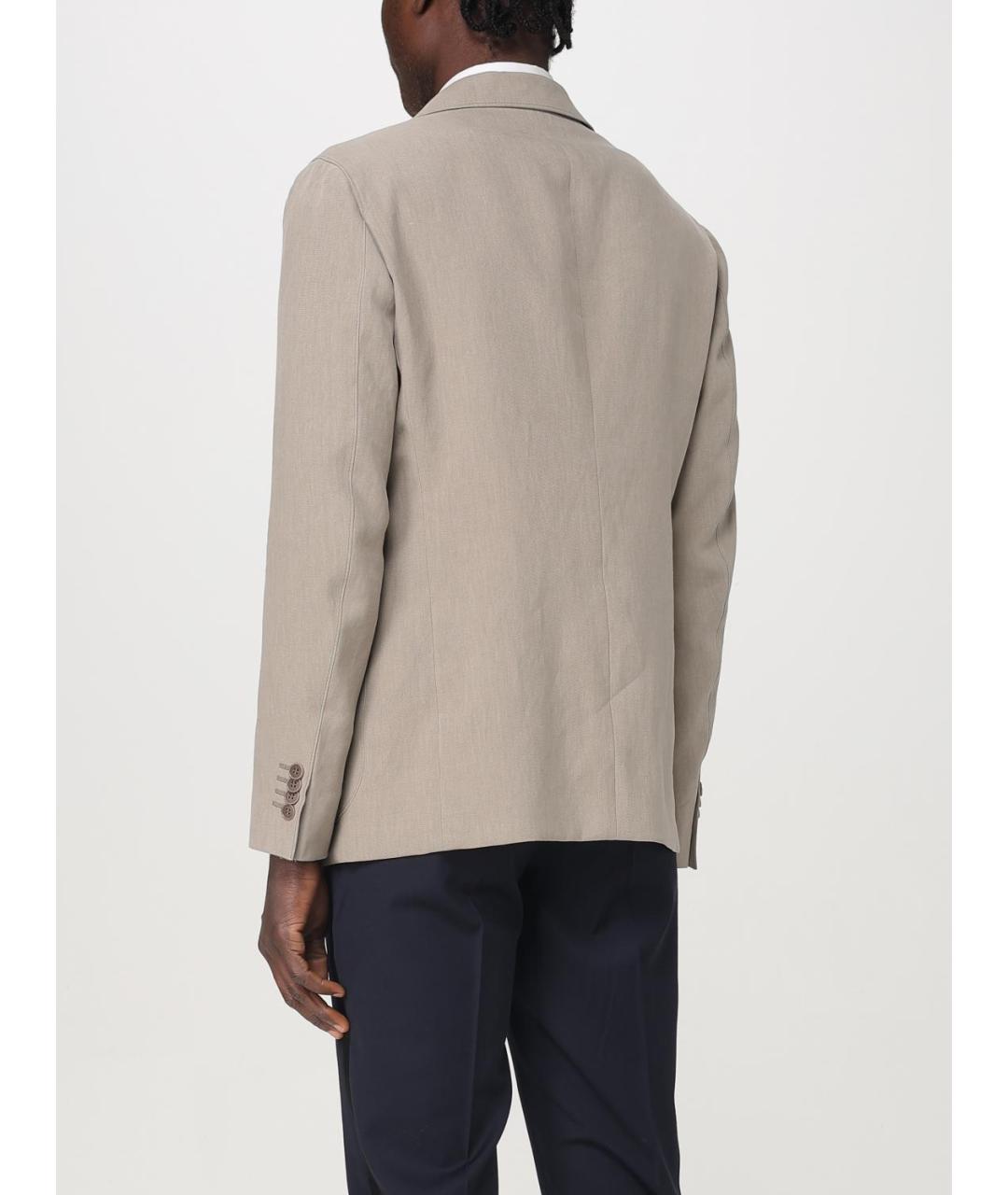 GIORGIO ARMANI Бежевый льняной пиджак, фото 2